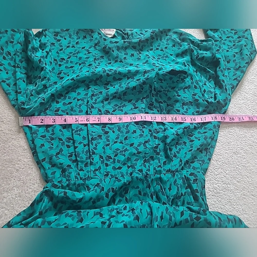 VINTAGE Maggy London by Jeannene Booher 100% Silk Long Abstract Print Dress 80's - Picture 12 of 15